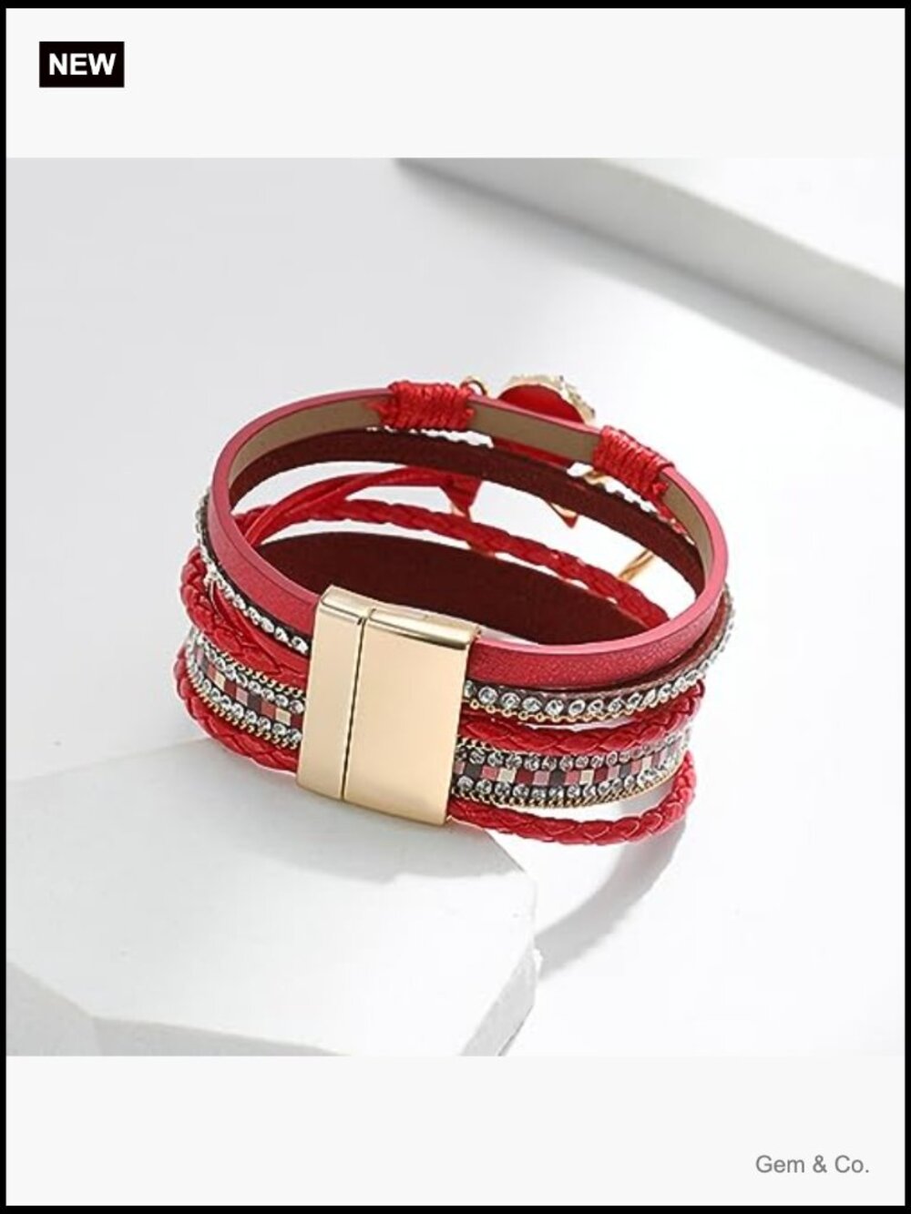Boho Leather Wrap Multi-Layer Pearl Crystal Bracelet Bangle Jewelry - Picture 6 of 7